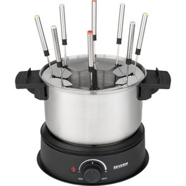 Severin Set Fondue FO 2470, 1,4 L, Acier Inoxydable Noir