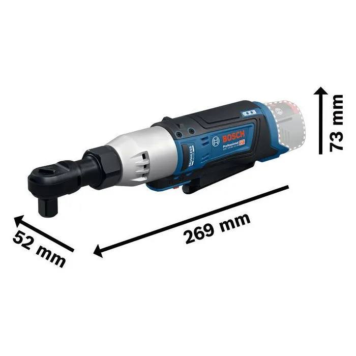 Bosch Professional Clé à cliquet sans fil GRC 12V-60 1/2 SN, 12V, 60 Nm, pour espaces confinés, compatible batteries 12V Bosch