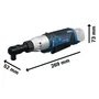 Bosch Professional Clé à cliquet sans fil GRC 12V-60 1/2 SN, 12V, 60 Nm, pour espaces confinés, compatible batteries 12V Bosch