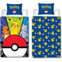 Pokémon Parure de lit Pikachu et Pokéball en microfibre, 2 pièces