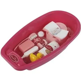 Klein Baignoire Princess Coralie - Baignoire pour poupée avec accessoires (pot, couche, thermomètre) pour enfants à partir de 3 ans - Rose