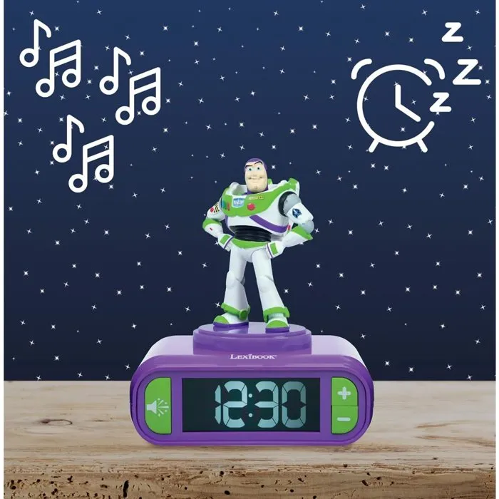 LEXIBOOK Réveil Buzz Lightyear Toy Story avec veilleuse et effets sonores
