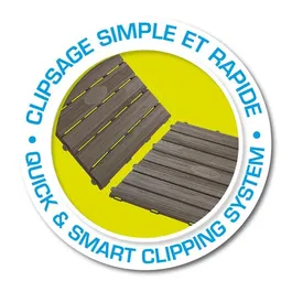 Smoby - Set de 6 dalles de sol pour maison de jeu - 45 x 45 cm - Effet bois texturé - En plastique 100% recyclé, anti-UV - Fabriqué en France