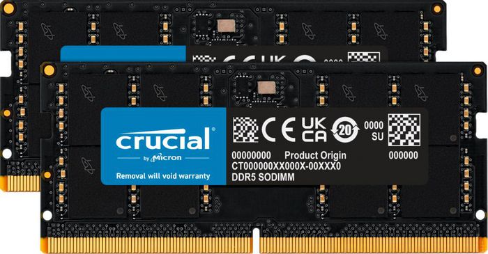 Crucial Mémoire DDR5 SO-DIMM pour PC Portable - 2 x 32 Go, 4800 MHz, CL40, 1.1 V - Augmente la Vitesse et la Multitâche Crucial Mémoire DDR5 SO-DIMM pour PC Portable - 2 x 32 Go, 4800 MHz, CL40, 1.1 V - Augmente la Vitesse et la Multitâche