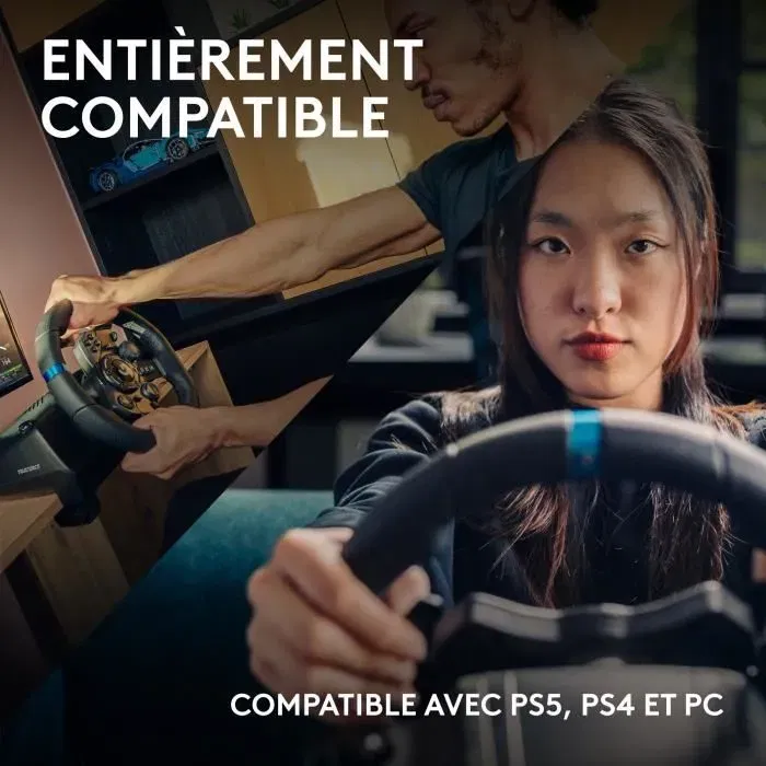 Logitech G Volant de course et pédales G923 - Compatible PS5, PS4 et PC avec technologie TRUFORCE pour simracing réaliste