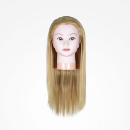 Bifull Tête de mannequin de formation cheveux synthétiques blonds 40cm