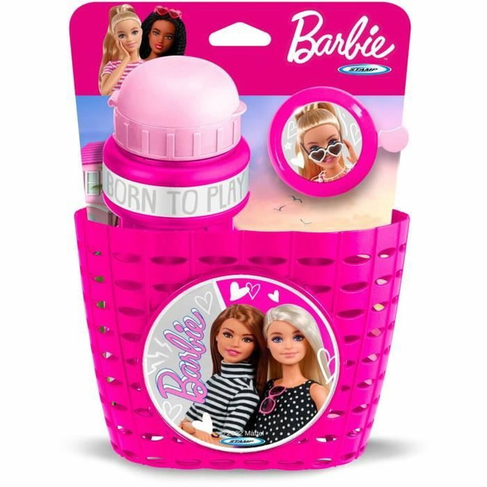 Mattel Barbie Set ludique avec corbeille, bidon et sonnette - Rose Mattel Barbie Set ludique avec corbeille, bidon et sonnette - Rose