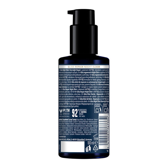 Schwarzkopf Mass Market GLISS NIGHT ELIXIR Sérum Réparateur Cheveux Sévèrement Abîmés 100 ml