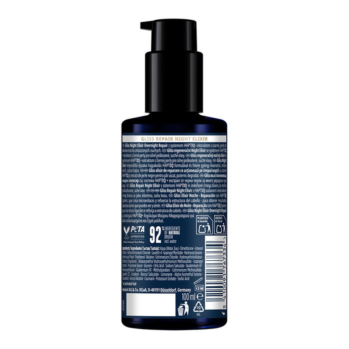 Schwarzkopf Mass Market GLISS NIGHT ELIXIR Sérum Réparateur Cheveux Sévèrement Abîmés 100 ml Schwarzkopf Mass Market GLISS NIGHT ELIXIR Sérum Réparateur Cheveux Sévèrement Abîmés 100 ml