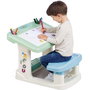Chicos Pupitre avec banc Activity pour enfants 2 à 5 ans, grande surface de travail 57x72x49 cm