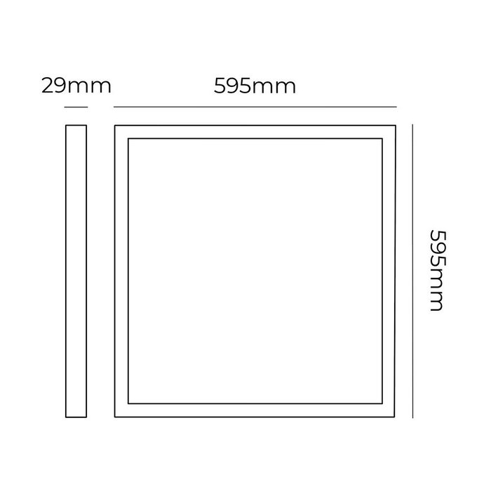 Edm Panneau LED 40W 4300lm 6400K Lumière Froide 59,5x59,5x2,9cm