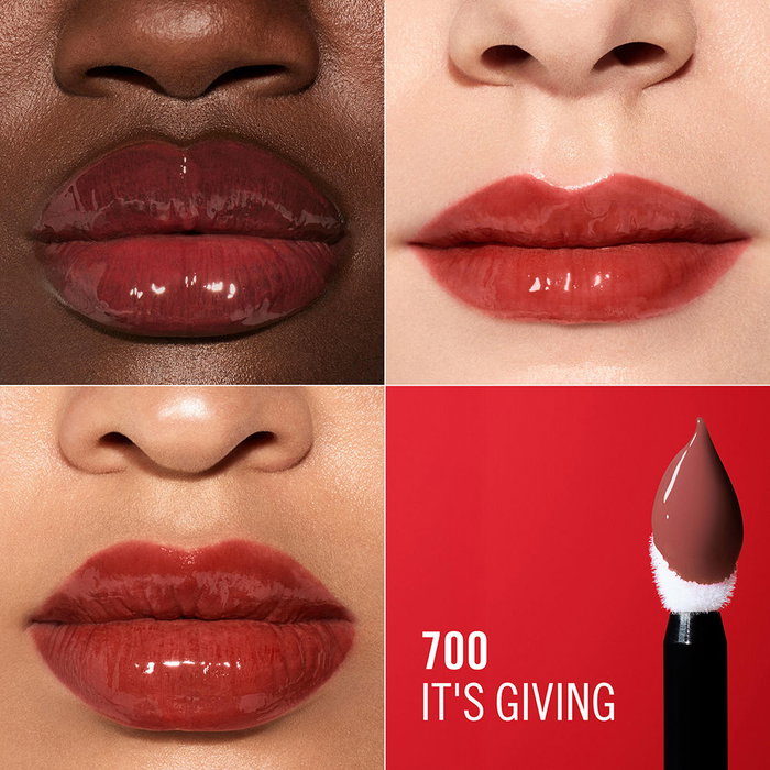 Rimmel London Thrill Seeker Lip Latex - Gloss à lèvres vegan avec acide hyaluronique et vitamine E, brillant intense longue tenue, 6 ml, n° 700