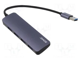 SAVIO Hub USB 4 ports USB A 3.1 Gen 1 gris AK-53