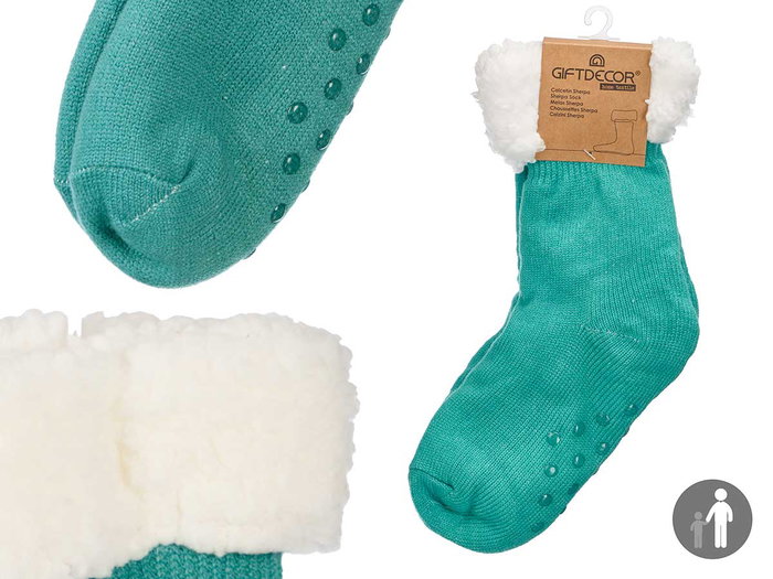 GIFTDECOR Chaussettes Sherpa Adulte Mentha Verde GIFTDECOR Chaussettes Sherpa Adulte Mentha Verde