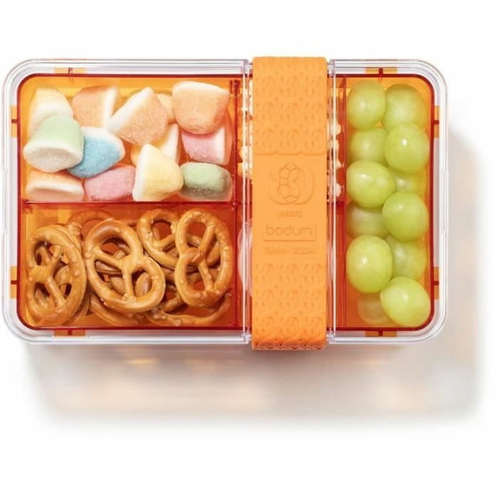 Bodum Lunch box Bistro compartimentée avec couverts, Orange Flame