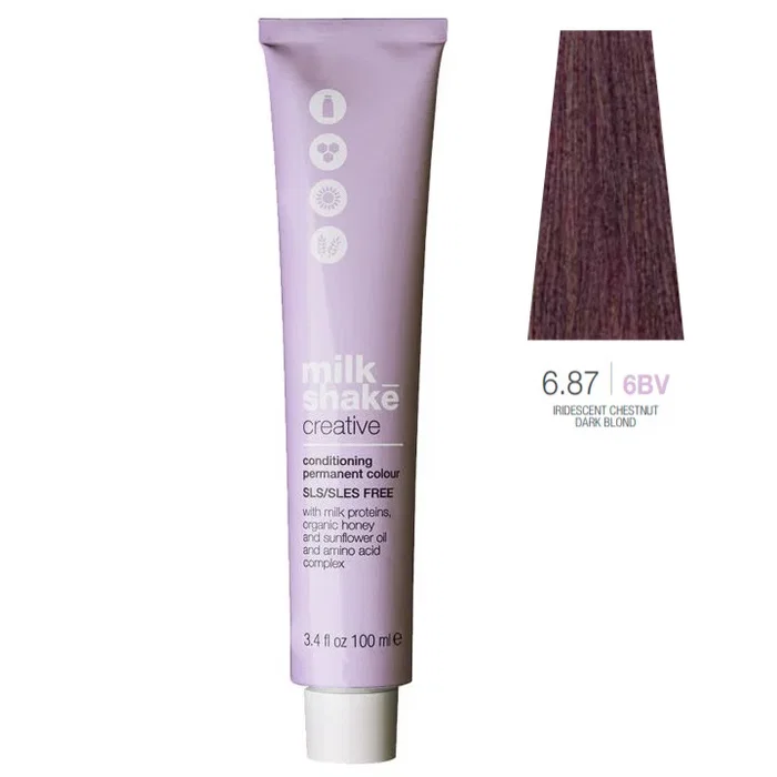 Milk Shake Creative Teinture permanente 6.876BV Iridescent Chestnut Dark Blond Milk Shake Creative Teinture permanente 6.876BV Iridescent Chestnut Dark Blond