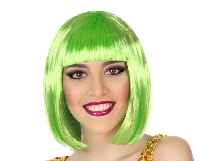 Peluca Courte Lisse Verte Avec Frange de 100 g - Déguisement, Halloween, Carnaval, Événement Scolaire Peluca Courte Lisse Verte Avec Frange de 100 g - Déguisement, Halloween, Carnaval, Événement Scolaire