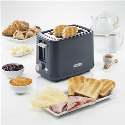 Ariete 157/13 - Grille-pain 2 fentes avec 7 niveaux de cuisson et parois froides, couleur graphite