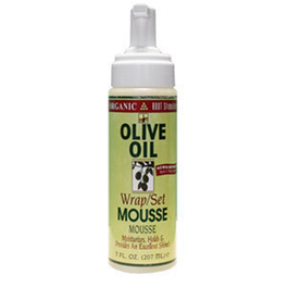 Organic Root Stimulator Olive Oil Wrap-Set Mousse Mousse Capillaire à l'Huile d'Olive Biologique 207 mL pour Hydratation, Corps et Brillant