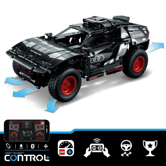 LEGO Technic Audi RS Q e-tron 42160, Voiture de Rallye Télécommandée Off-Road Maquette de Construction, Set de Jeu