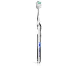 Vitis Brosse à dents souple - Nettoyage efficace du biofilm buccal et plaque dentaire, tête en losange, manche ergonomique