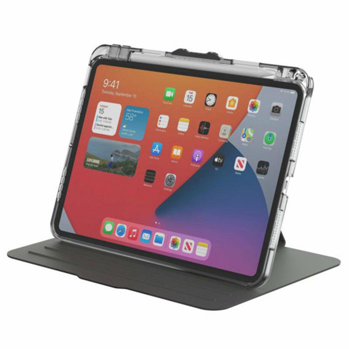 Targus THZ985GL VersaVu Étui transparent 360° pour iPad Pro 11-inch (M4) - Protection militaire MIL-STD 810G - Support intégré pour Apple Pencil