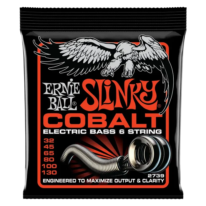 Ernie Ball Cobalt Slinky 6 Cordes Jeu de Cordes pour Guitare Basse Électrique 32-130