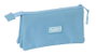 Safta Portatodo Triple Munich Basicos - Trousses scolaires pour enfants, 3 pièces, Bleu, Dimensions : 22 x 12 x 3 cm