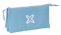 Safta Portatodo Triple Munich Basicos - Trousses scolaires pour enfants, 3 pièces, Bleu, Dimensions : 22 x 12 x 3 cm