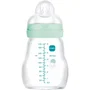 MAM Biberon en verre, 170 ml, bleu, Tétine Débit 1, pour bébés de 0 à 6 mois, verre premium résistant à la chaleur, col large, remplissage facile