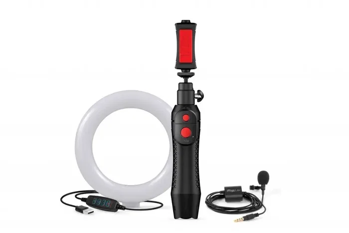 IKMULTIMED Bundle Irig Mic Lav, Iklip Grip Pro et Aro de Lumière LED
