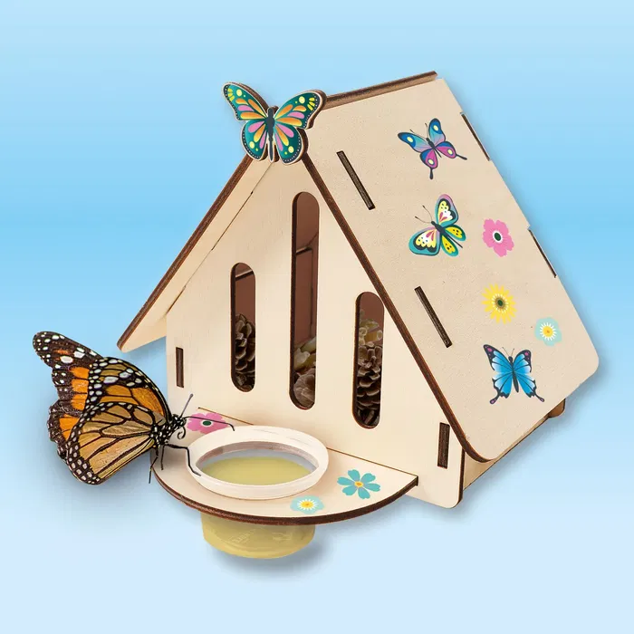 SES CREATIVE - Hôtel à papillons Explore - Kit d'activité nature éducatif en bois - Jouet STEM - Construction et décoration - Idée cadeau pour enfants 6 ans et plus