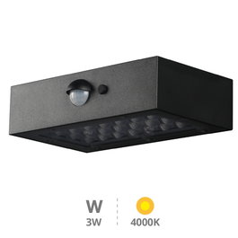 GSC Evolution Applique solaire LED Piana 3W 4000K avec capteur de mouvement et crépusculaire, Noir