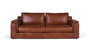 Giner y Colomer - Canapé 3 places en cuir 100% naturel marron, style vintage contemporain - Dimensions : 227 x 95 x 85 cm