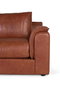 Giner y Colomer - Canapé 3 places en cuir 100% naturel marron, style vintage contemporain - Dimensions : 227 x 95 x 85 cm