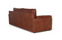 Giner y Colomer - Canapé 3 places en cuir 100% naturel marron, style vintage contemporain - Dimensions : 227 x 95 x 85 cm