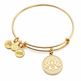 Alex And Ani Pulsera Fleur de Lotus Dorée
