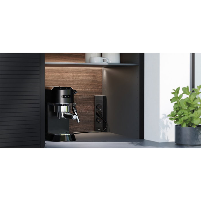 Bachmann Reglette d'Angle CASIA 2 Noir 3 Prises Schuko - Solution Gain de Place pour Cuisine, Bureau Bachmann Reglette d'Angle CASIA 2 Noir 3 Prises Schuko - Solution Gain de Place pour Cuisine, Bureau