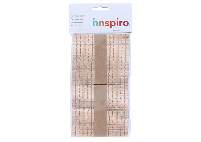 Innspiro Bâtonnets de polo en bois naturel avec rainures 114x10x2mm