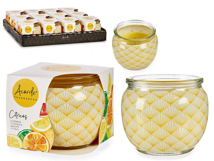Acorde Bougie Parfumée Pot Cristal Agrumes 7.5x6.3x7.5 cm Verre Cire Jaune (Set de 12) Acorde Bougie Parfumée Pot Cristal Agrumes 7.5x6.3x7.5 cm Verre Cire Jaune (Set de 12)