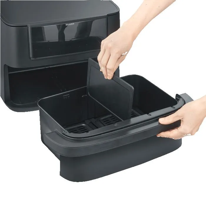 Severin Max Zone Flex Friteuse sans huile, Panier modulable 9L ou 2 x 4,5L - Noir