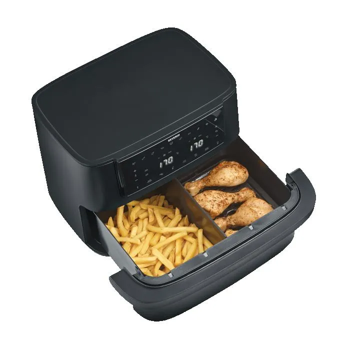 Severin Max Zone Flex Friteuse sans huile, Panier modulable 9L ou 2 x 4,5L - Noir