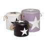 BigBuy Home Tabouret avec rangement Blanc Noir Violet
