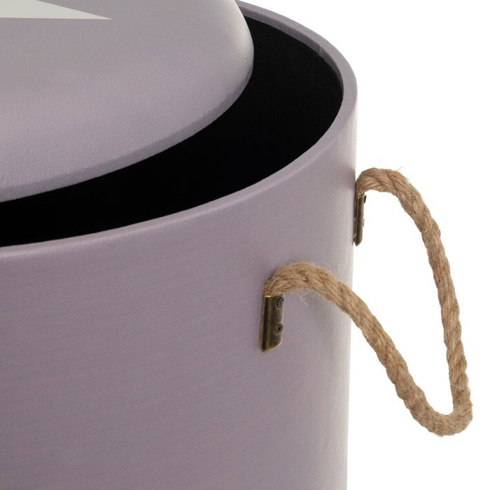 BigBuy Home Tabouret avec rangement Blanc Noir Violet BigBuy Home Tabouret avec rangement Blanc Noir Violet