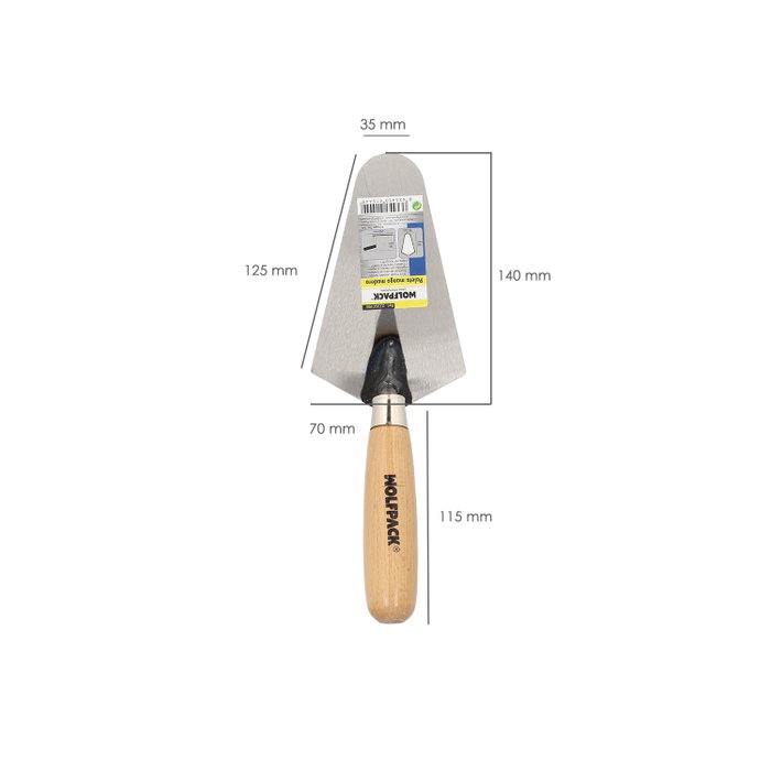 WOLFPACK LINEA PROFESIONAL Truelle Maurer 348 manche bois 140 mm