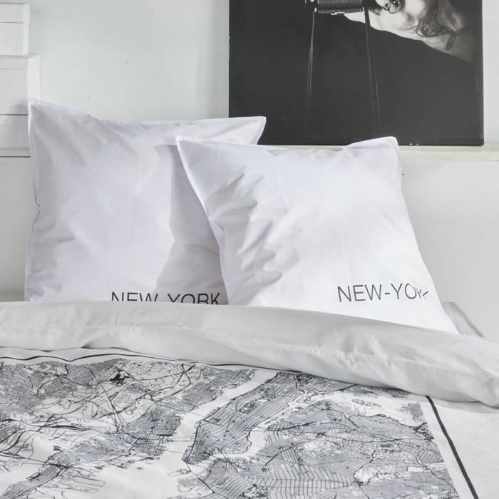 Today Parure de lit Java Blanc Imprimé New York 240x220 cm