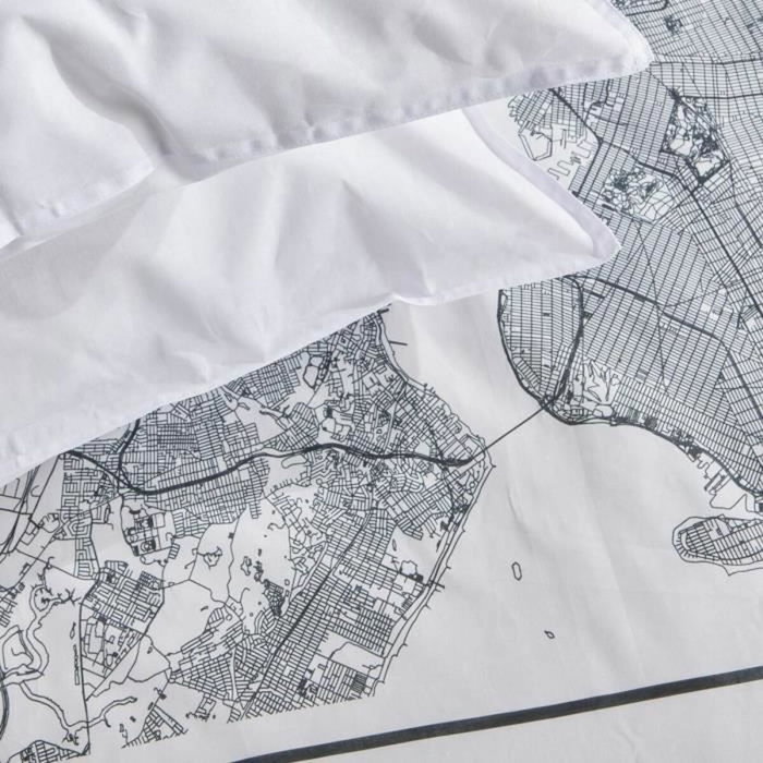 Today Parure de lit Java Blanc Imprimé New York 240x220 cm