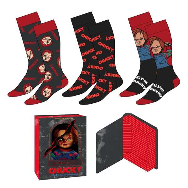 Cerdá Pack de 3 Paires de Chaussettes Chucky Tu 38/45 - Motif Multicolore - Taille 35-45 Cerdá Pack de 3 Paires de Chaussettes Chucky Tu 38/45 - Motif Multicolore - Taille 35-45