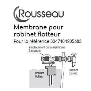 Rousseau - Membrane de rechange pour robinet flotteur silencieux - Certifiée NF - Compatible référence 3047404205683