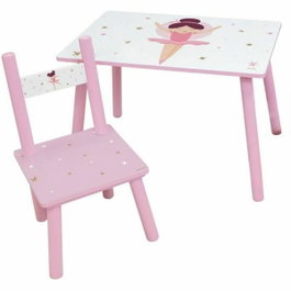 Fun House Danseuse Ballerine Table et Chaise Rose et Blanc